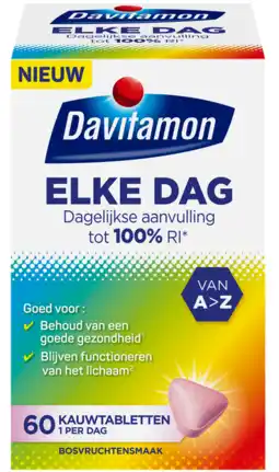 De Online Drogist Davitamon elke dag kauwtabletten 60ktb aanbieding