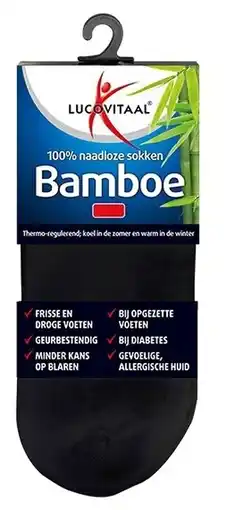 De Online Drogist Lucovitaal bamboe enkelsokken zwart 35-38 1pr aanbieding