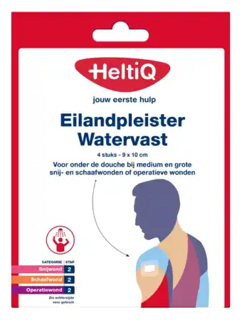De Online Drogist Heltiq eilandpleisters watervast 9x10cm 4st aanbieding