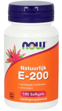 De Online Drogist Now e-200 gemengde tocoferolen softgels 100st aanbieding