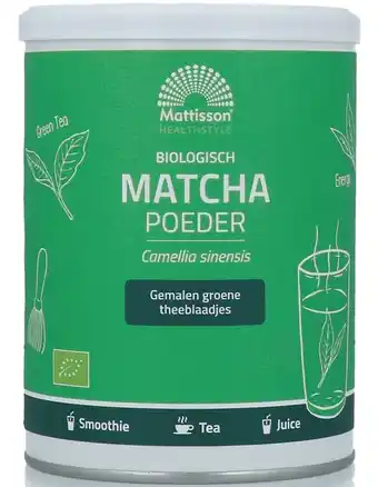 De Online Drogist Mattisson healthstyle biologischematcha poeder 125gr aanbieding