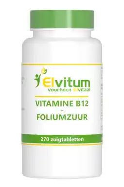 De Online Drogist Elvitum vitamine b12 + foliumzuur zuigtabletten 270tb aanbieding