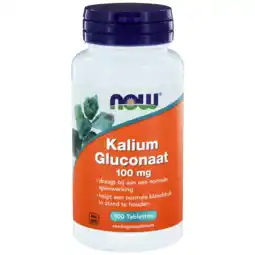 De Online Drogist Now kalium gluconaat 100mg tabletten 100st aanbieding