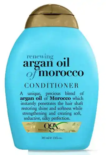 De Online Drogist Ogx conditioner renewing argan oil of morocco 385ml aanbieding