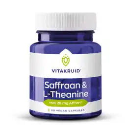 De Online Drogist Vitakruid saffraan & l-theanine capsules 90vcp aanbieding
