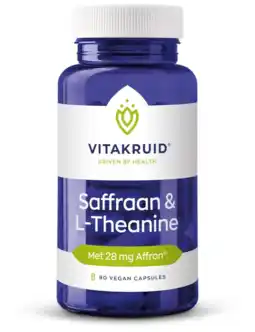 De Online Drogist Vitakruid saffraan & l-theanine capsules 90vcp aanbieding