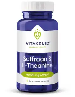 De Online Drogist Vitakruid saffraan & l-theanine capsules 90vcp aanbieding