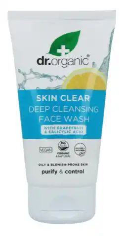 De Online Drogist Dr organic skin clear deep pore face wash 5-in-1 125ml aanbieding