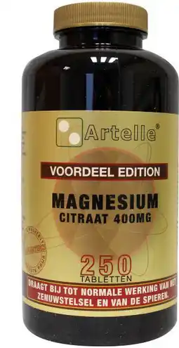 De Online Drogist Artelle magnesium citraat 400mg tabletten 250tb aanbieding