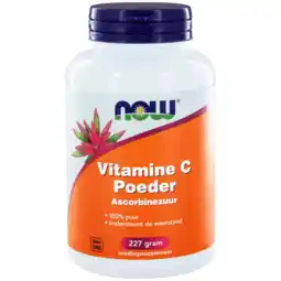 De Online Drogist Now vitamine c poeder 100% ascorbinezuur 227gr aanbieding