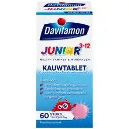 De Online Drogist Davitamon junior 3+ kauwvitamines framboos 60tb aanbieding