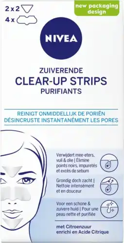 De Online Drogist Nivea zuiverende clear-up strips 6st aanbieding