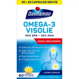 De Online Drogist Davitamon compleet omega 3 visolie 60cp aanbieding