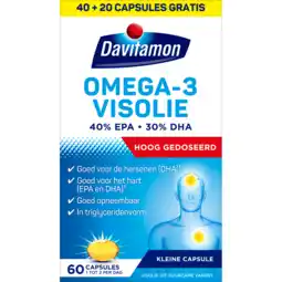 De Online Drogist Davitamon compleet omega 3 visolie 60cp aanbieding