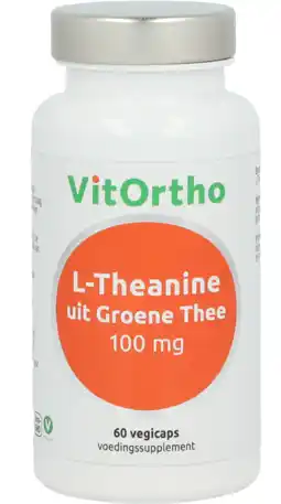 De Online Drogist Vitortho l-theanine uit groene thee vegicaps 60vcp aanbieding