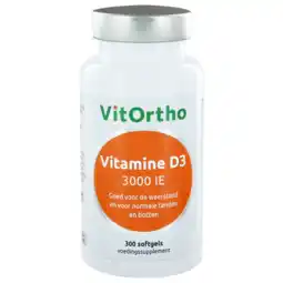 De Online Drogist Vitortho vitamine d3 3000 ie softgels 300st aanbieding