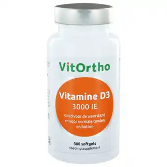 De Online Drogist Vitortho vitamine d3 3000 ie softgels 300st aanbieding