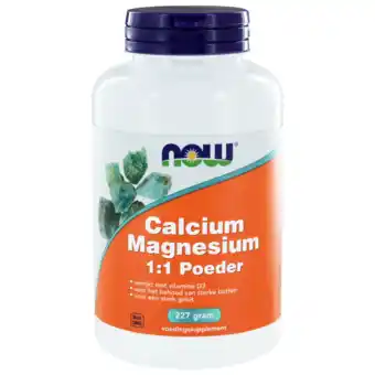 De Online Drogist Now calcium & magnesium 1:1 poeder 227gr aanbieding