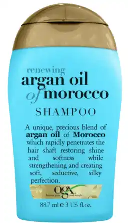 De Online Drogist Ogx renewing argan oil of morocco shampoo 89ml aanbieding