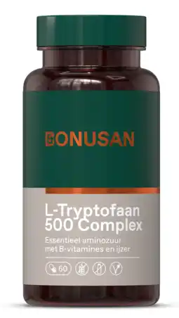 De Online Drogist Bonusan l-tryptofaan 500mg plus tabletten 60st aanbieding