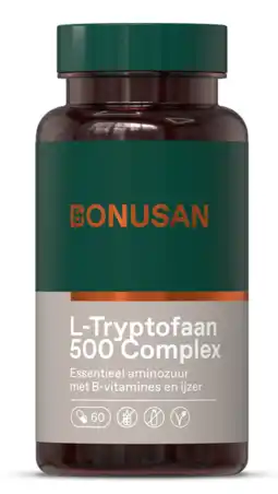 De Online Drogist Bonusan l-tryptofaan 500mg plus tabletten 60st aanbieding