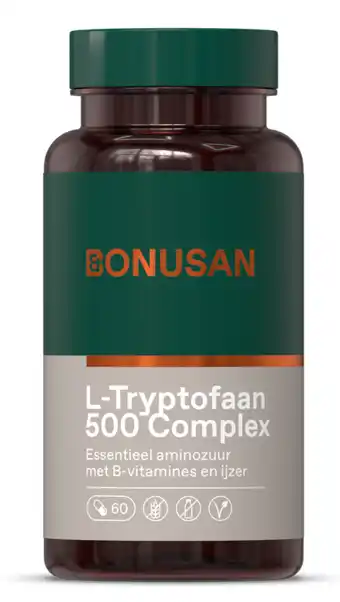 De Online Drogist Bonusan l-tryptofaan 500mg plus tabletten 60st aanbieding