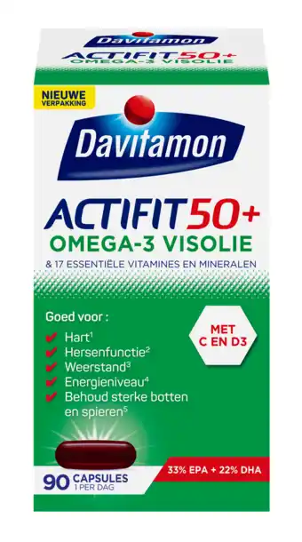 De Online Drogist Davitamon actifit 50 plus omega-3 visolie capsules 90cp aanbieding