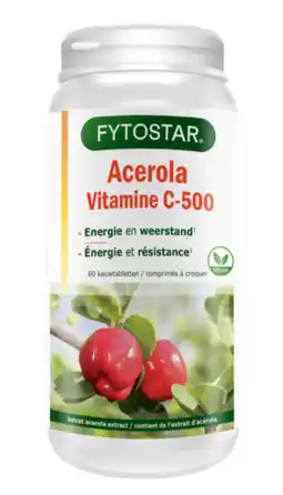 De Online Drogist Fytostar acerola c-500 vitamine c kauwtabletten 60ktb aanbieding