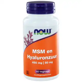 De Online Drogist Now msm en hyaluronzuur capsules 60cp aanbieding