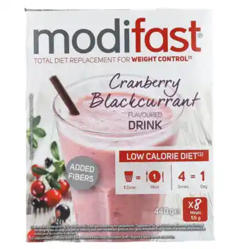 De Online Drogist Modifast intensive milkshake cranberry 440gr aanbieding