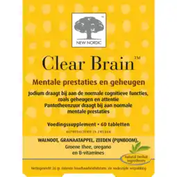 De Online Drogist New nordic clear brain tabletten 60tb aanbieding