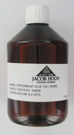 De Online Drogist Jacob hooy essentiële olie pepermunt 500ml aanbieding