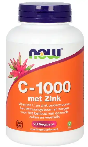 De Online Drogist Now c-1000 met zink vegicaps 90vcp aanbieding