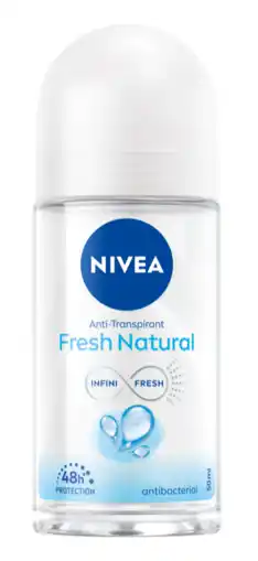 De Online Drogist Nivea fresh natural roll-on 50ml aanbieding