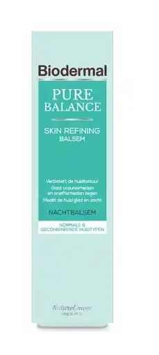 De Online Drogist Biodermal pure balance huidverfijnende nacht balsem -  skin refining nachtbalsem met hyaluronzuur 50ml aanbieding