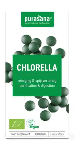 De Online Drogist Purasana chlorella tabletten 180tb aanbieding