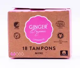 De Online Drogist Ginger organic tampons mini 18st aanbieding