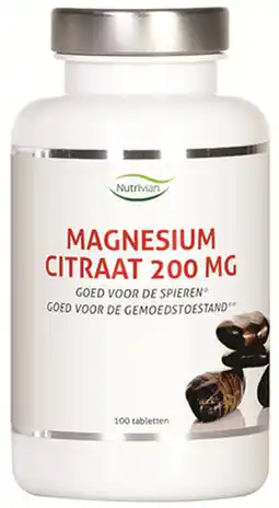 De Online Drogist Nutrivian magnesium citraat 200mg tabletten 100tb aanbieding