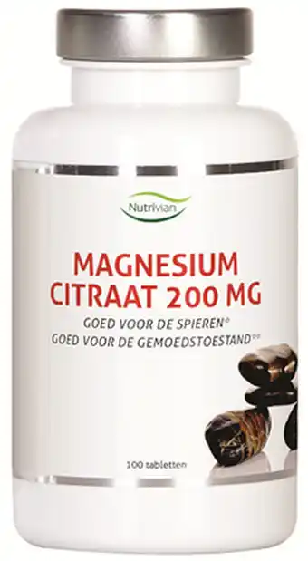 De Online Drogist Nutrivian magnesium citraat 200mg tabletten 100tb aanbieding