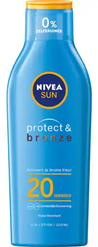 De Online Drogist Nivea sun protect & bronze zonnemelk spf20 200ml aanbieding