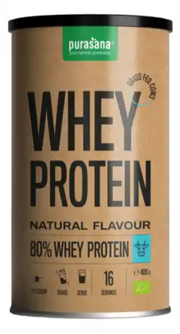 De Online Drogist Purasana organic whey protein powder naturel 400gr aanbieding