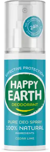 De Online Drogist Happy earth happy earth 100% natuurlijke deo spray cedar lime 100ml aanbieding