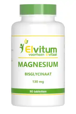 De Online Drogist Elvitum magnesium bisglycinaat 130mg tabletten 90tb aanbieding