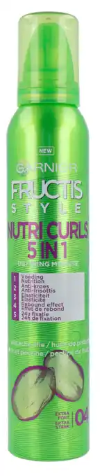 De Online Drogist Fructis garnier fructis style nutri curls 5-in-1 defining mousse 200ml aanbieding