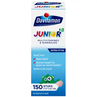 De Online Drogist Davitamon junior 1-3 aardbei smelttabletten 150tb aanbieding