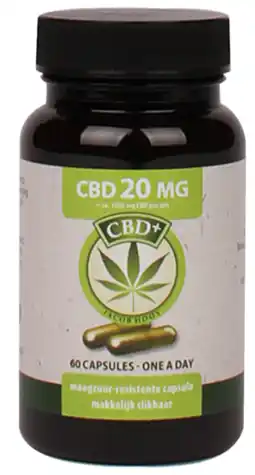 De Online Drogist Jacob hooy cbd+ 20mg capsules 60cp aanbieding