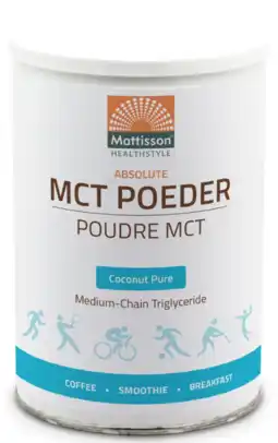 De Online Drogist Mattisson healthstyle biologische mct poeder coconut pure 350gr aanbieding