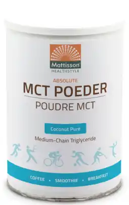 De Online Drogist Mattisson healthstyle biologische mct poeder coconut pure 350gr aanbieding