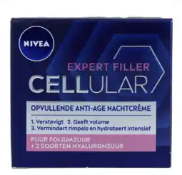 De Online Drogist Nivea hyaluron cellular filler verstevigende nachtcrème 50ml aanbieding