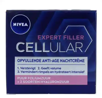 De Online Drogist Nivea hyaluron cellular filler verstevigende nachtcrème 50ml aanbieding